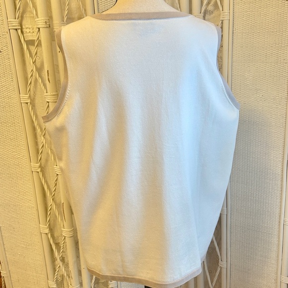 Pendleton Silk Cotton Sweater Shell Tank 2X Cream Taupe Summer Layer - Picture 6 of 15